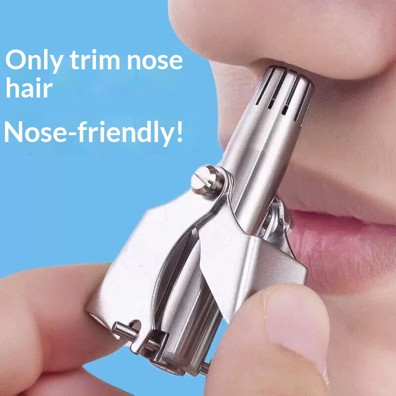 Men'S Grooming Nose Hair Trimmer - 1/2개 세트, 수동식 코털/귀털 제거기, 스테인리스