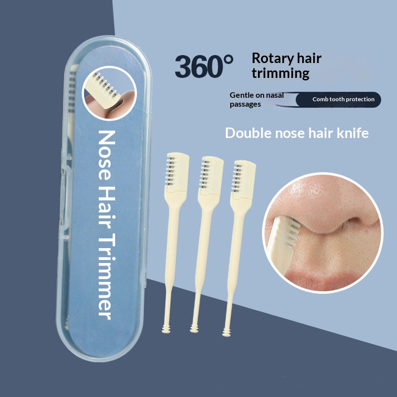 Men'S Grooming Nose Hair Trimmer - 듀얼 엔드 수동 코털 트리머 360