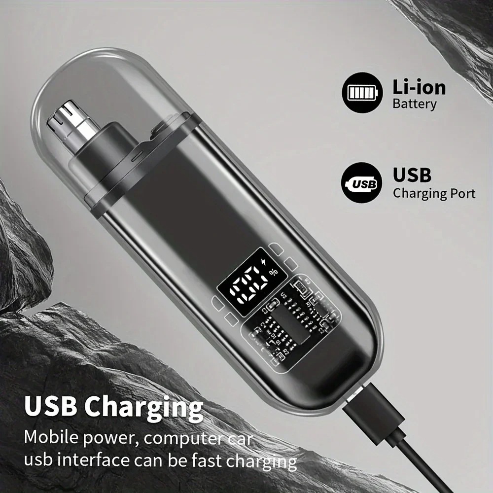 Men'S Grooming Nose Hair Trimmer - 남성용 코 귀털 트리머 USB 고속