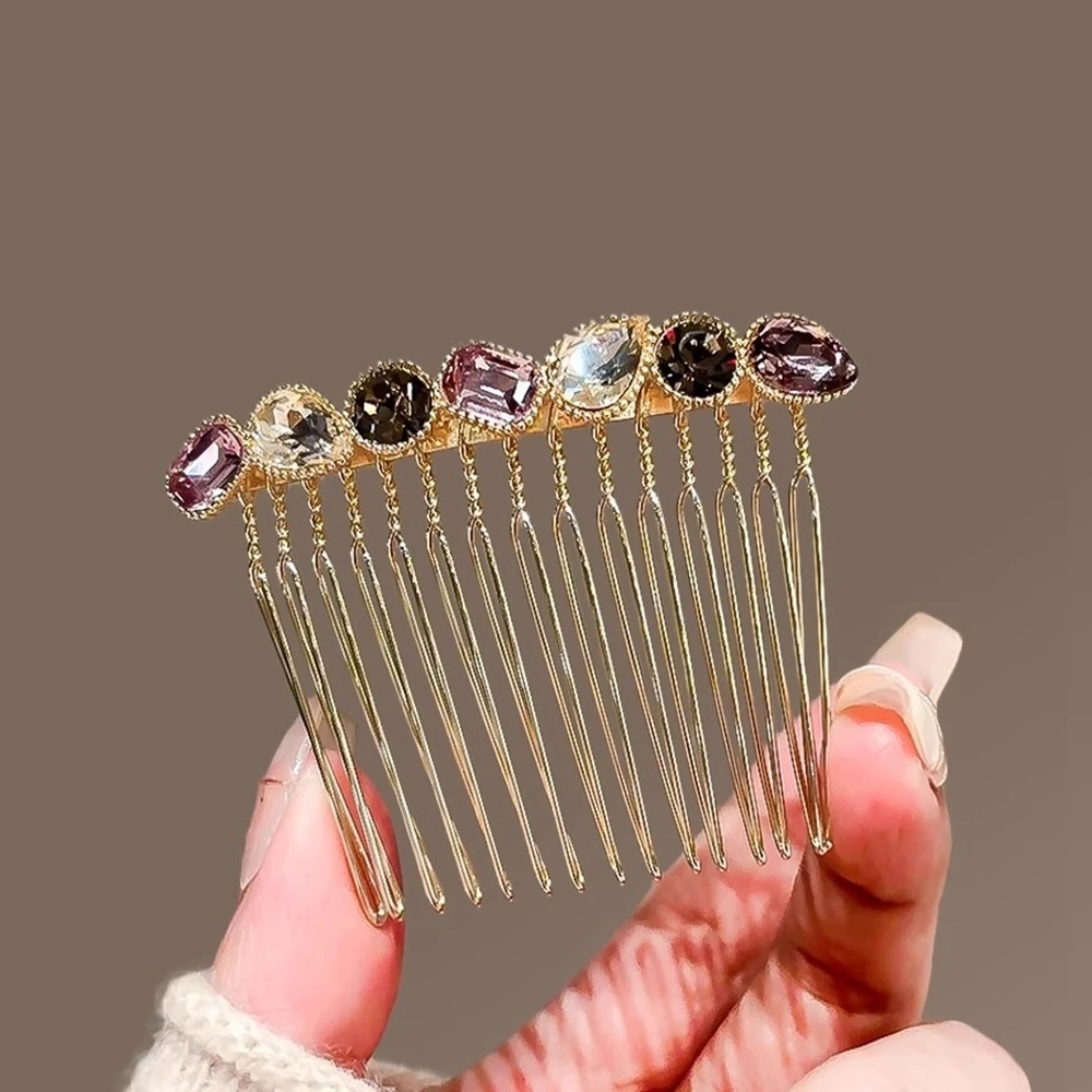 빈티지 멀티컬러 원석 헤어콤, 미세한 빗살 금속 인서트 - Comb Fine Tooth 리뷰 및 가격
