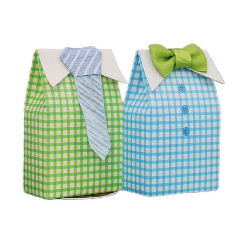 10Pcs 내 작은 남자 사탕 상자 격자 무늬 결혼식  - Men'S Grooming Wedding Day 리뷰 및 가격